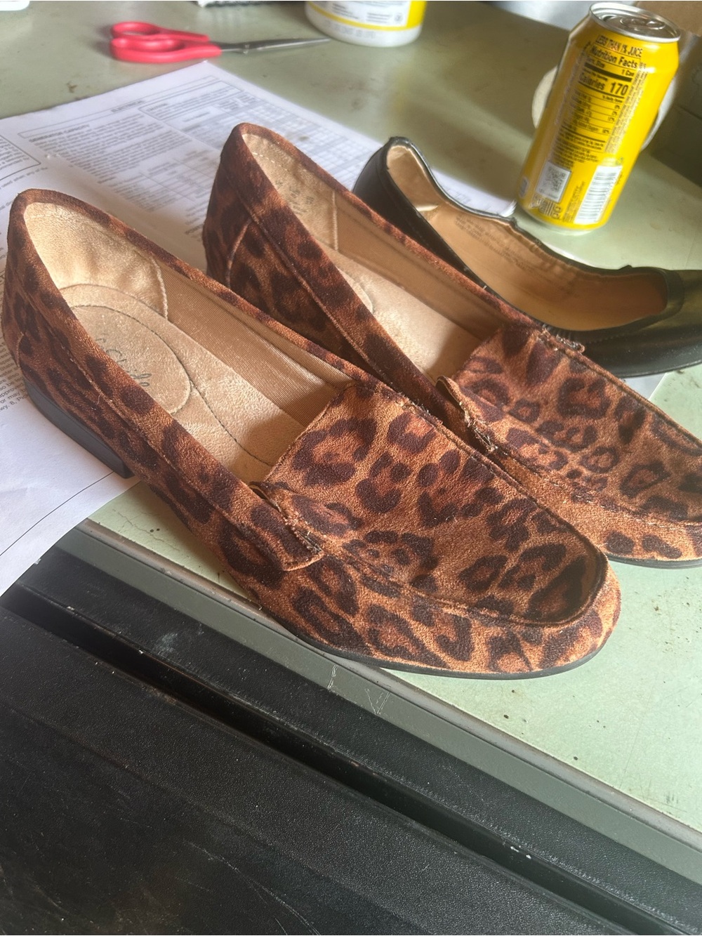 Life Stride Leopard Print Loafers in Brown